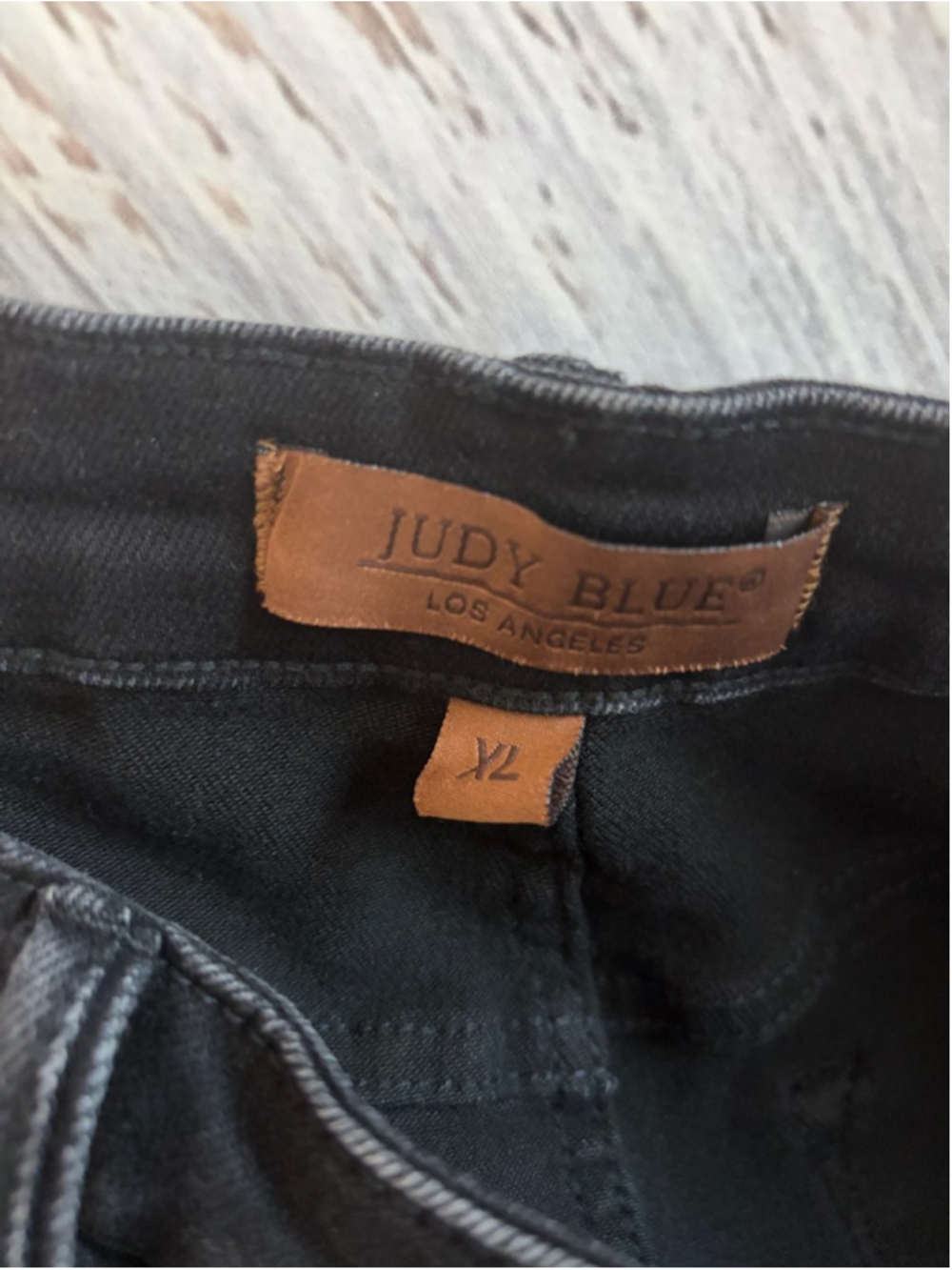 Women's Judy Blue Black Distressed Stretch Denim Skirt Plus Size XL - Picture 4 of 5